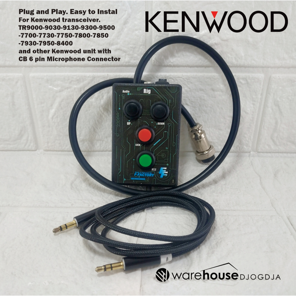 PTT Box Soundcard / Mixer untuk Radio Rig Kenwood konektor Extramic CB 6 Pin. TR9000-9030-9130-9300-