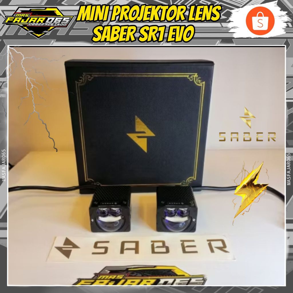 MINI PROJIE SABER SR1 EVO NEW MINI PROJIE LED PROJECTOR FOGLAMP LAMPU MOBIL