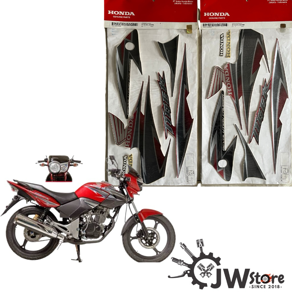 Stipe honda tiger revo pece se red silver original ahm