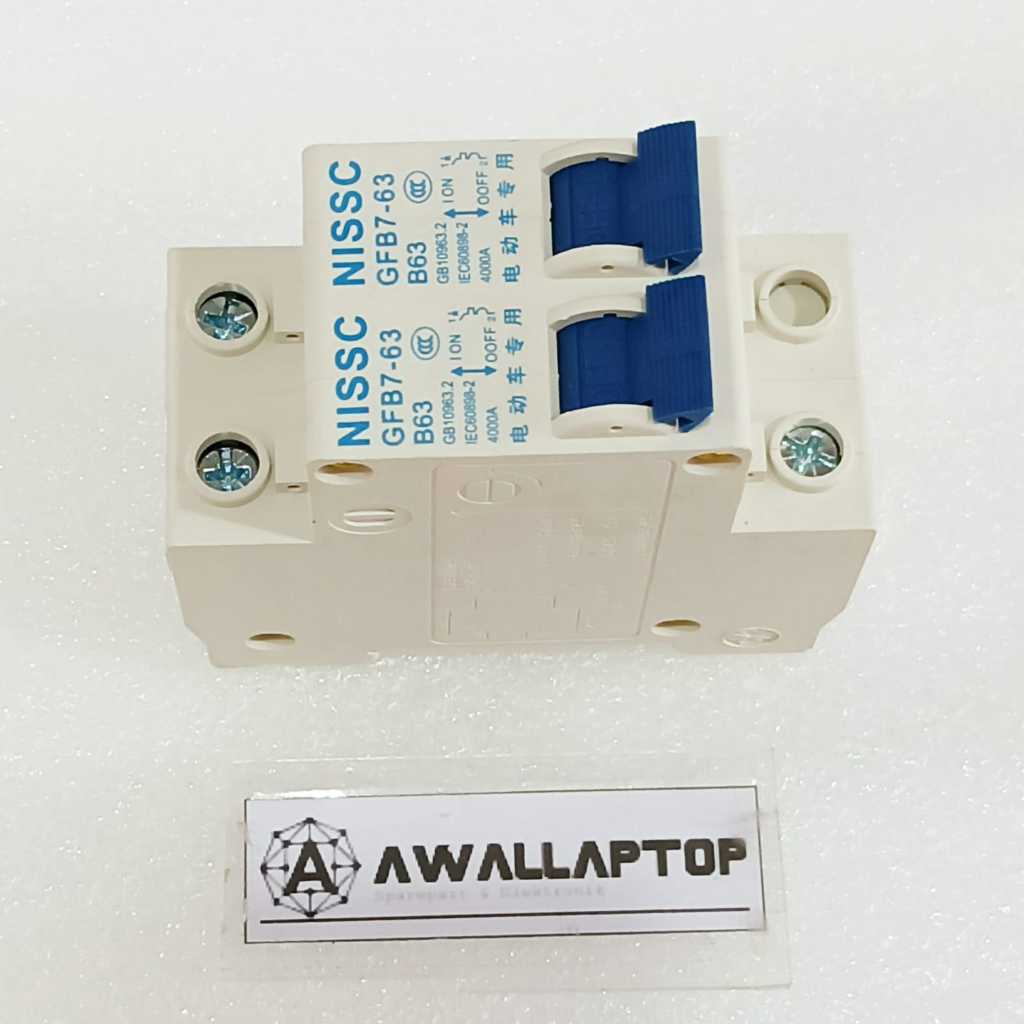 mcb DC  motor listrik double 2 baterai COS mcb b63 d63 63A