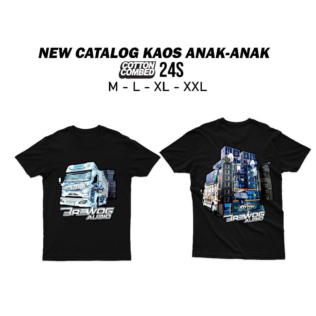 TRUK BREWOG PUTIH) KAOS ANAK LAKI-LAKI / PEREMPUAN 1-10 TAHUN HOREG AUDIO SOUND SYSTEM PREMIUM COTTO