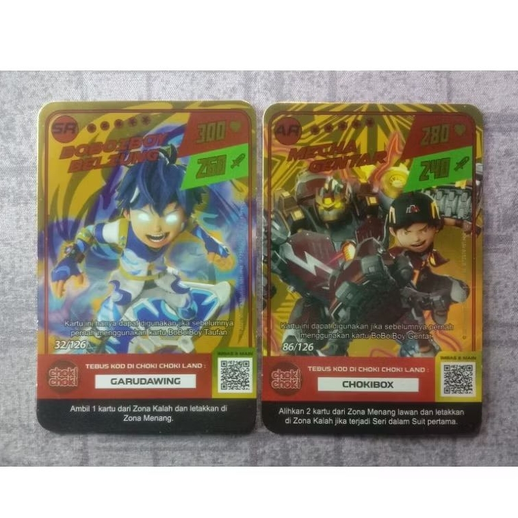 Monsta Galaxy Card SR Boboiboy beliung dan AR Mechagentar [HARGA SATUAN UNTUK SATU KARTU]