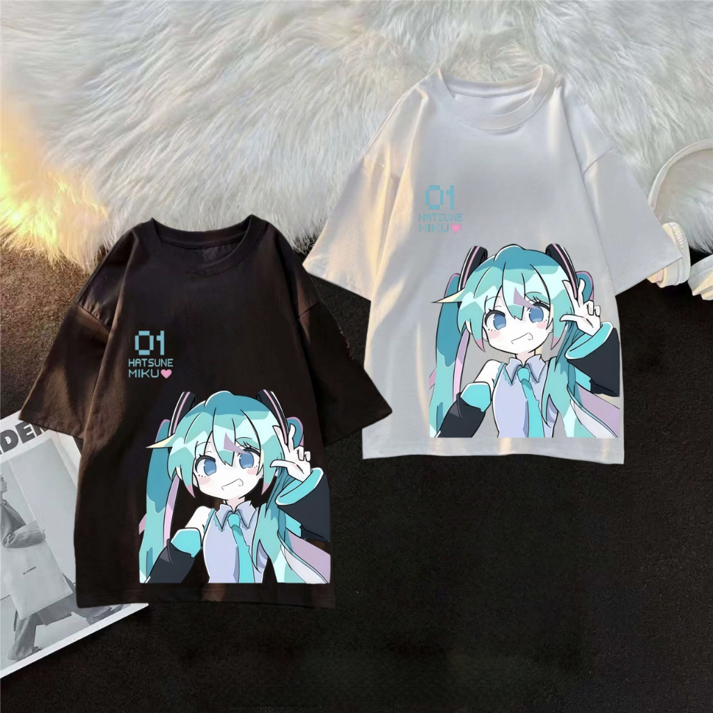 [100% Katun] Kaos T-shirt/ COD/ Kaos Baju Hatsune Miku Kaos MIKU Collaboration Baju Anime Miku Expo/