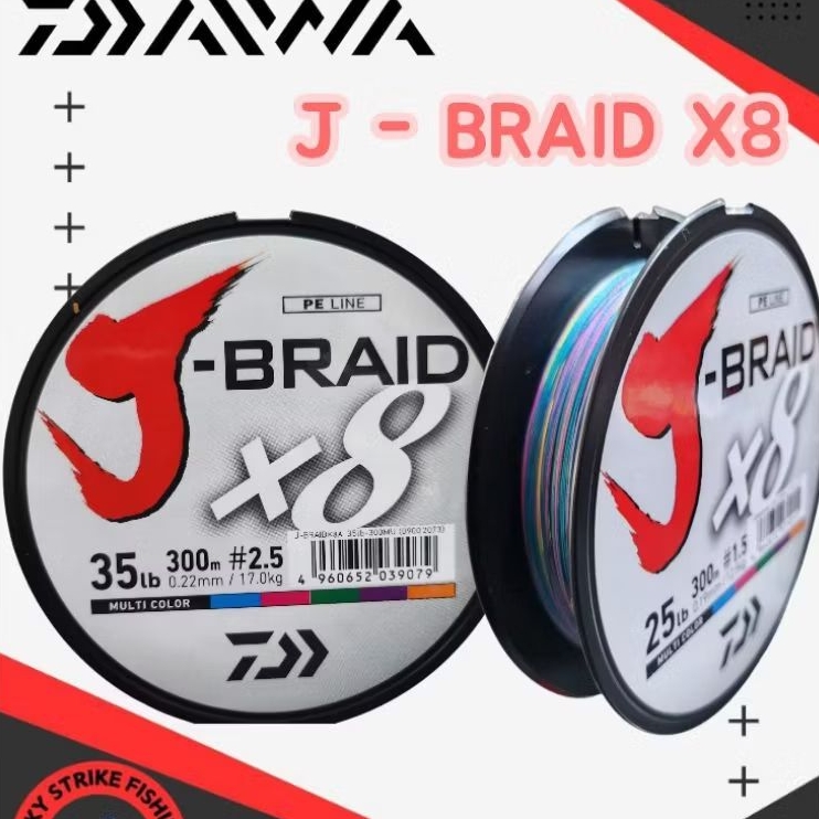 Senar Pe DAIWA J- Braid x8 dan j - braid expedition 300 meter multi color