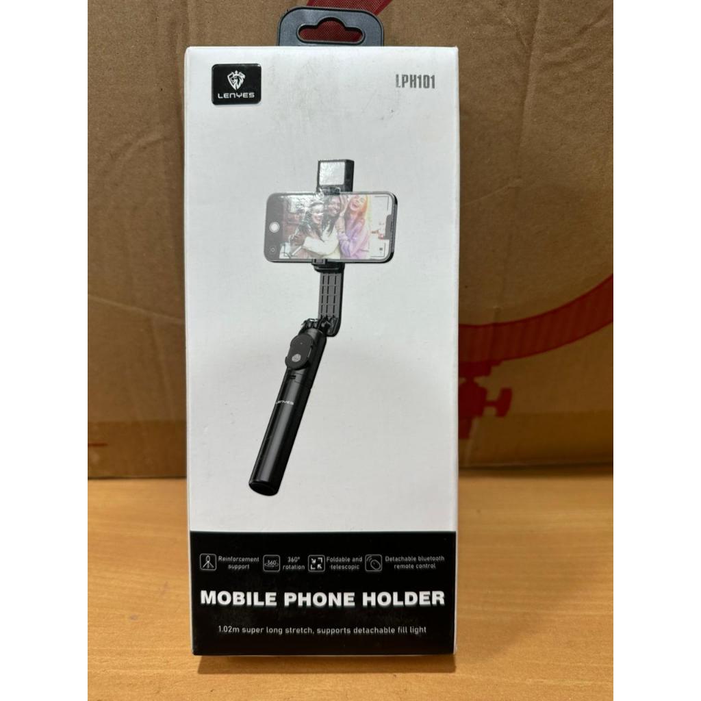 Lenyes LPH101 Ex Display Kondisi Sesuai Foto Holder HP Dengan Lampu Fill Light Dan Remote Bluetooth