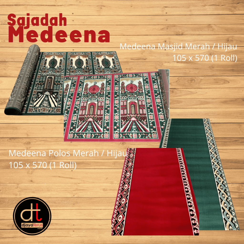 Karpet Sajadah Roll Medeena Motif Masjid Ukuran 105 X 570 CM sajadah Masjid Roll
