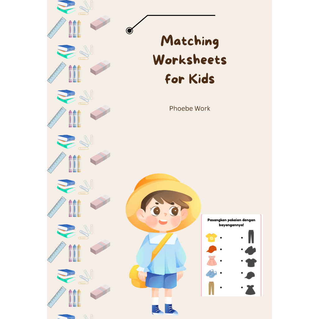 Printable Worksheet Lembar Kerja Anak 3-5 Tahun Matching Mencocokkan Edukatif Anak