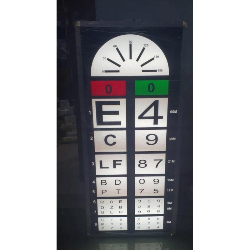 Snellen Chart Elektrik / Lampu Baca THT / Alat Tes Mata
