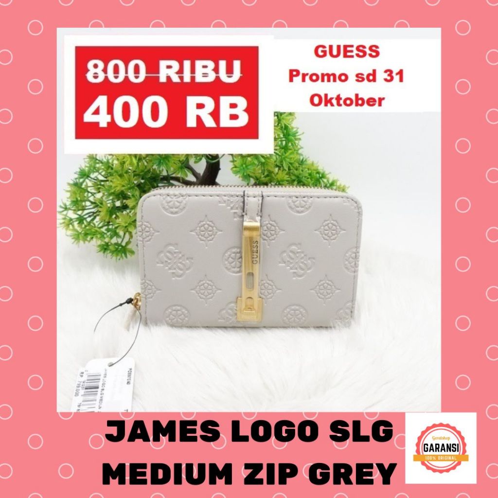 Dompet Guess wanita SALE wallet seri JAMES LOGO SLG MEDIUM ZIP 100% original store