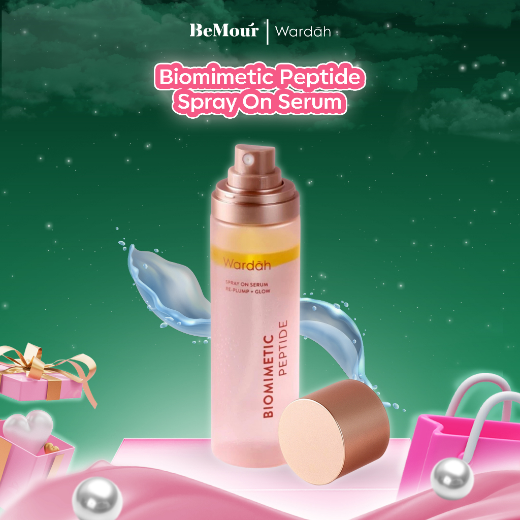 WARDAH - SPRAY ON SERUM RE-PLUMP + GLOW BIOMIMETIC PEPTIDE ( 105 ml ) - Serum Wajah Kulit Glowing