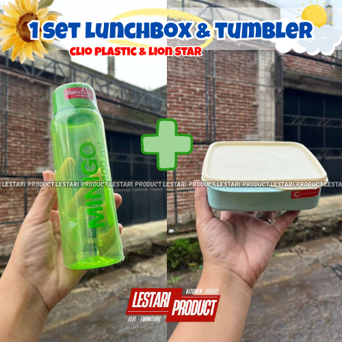 1 SET LUNCHBOX CLIO & TUMBLER MINIGO | BELI LUNCHBOX FREE TUMBLER | WADAH MAKANAN | KOTAK MAKAN | WA