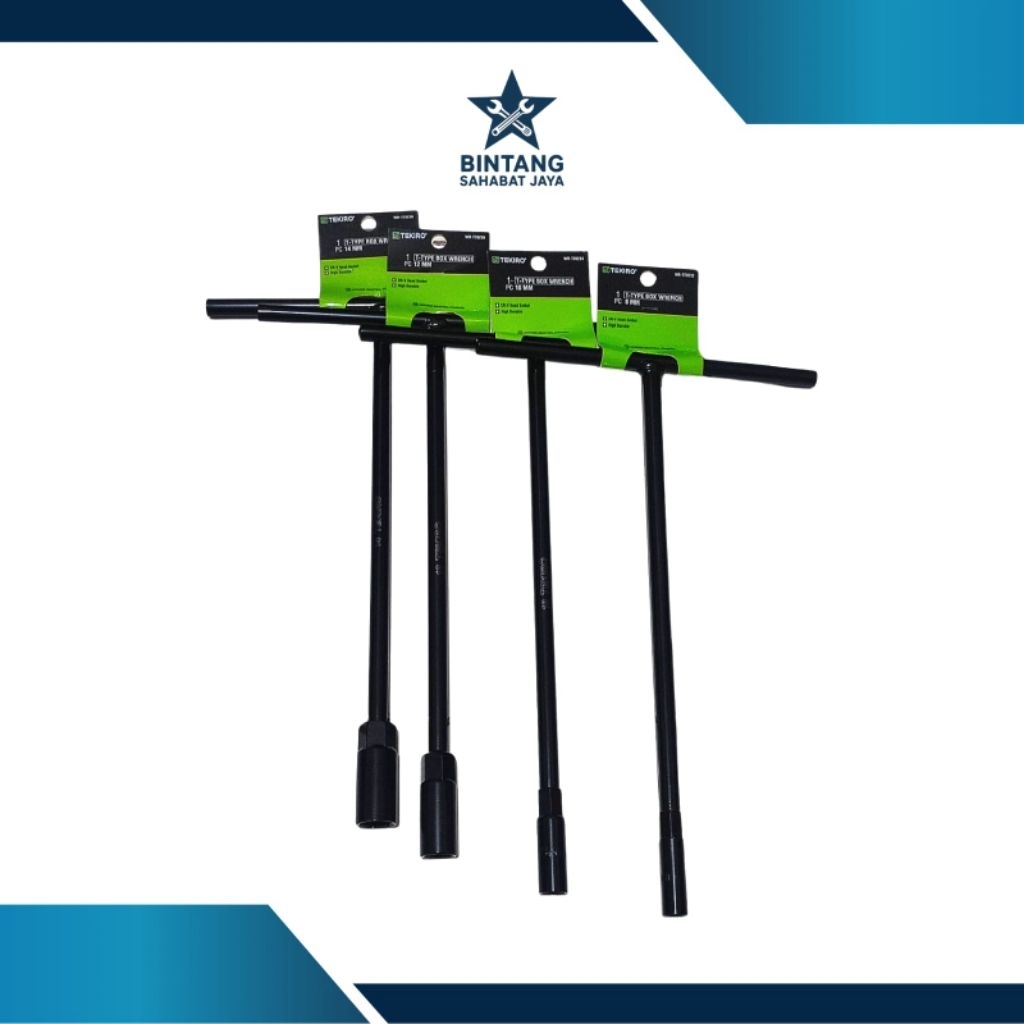 Paket 4 pcs Kunci T Tekiro 8, 10, 12, 14 mm/ Kunci Sok T