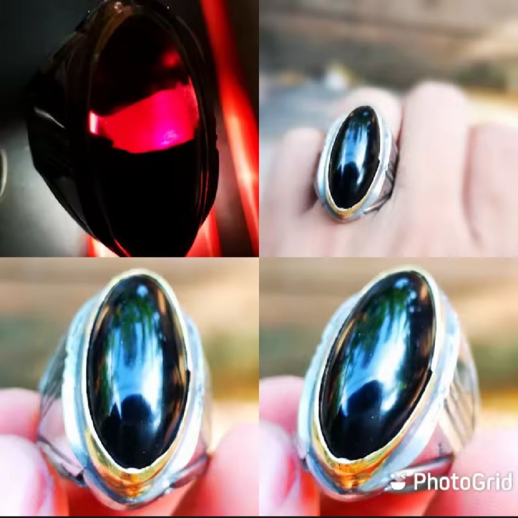 cincin batu akik pandan kecubung Wulung ring monel