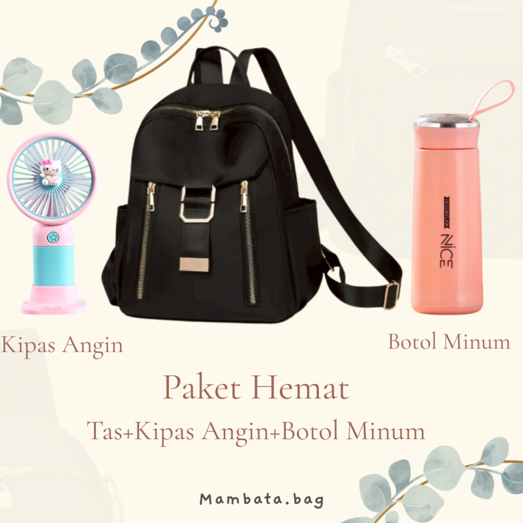 Tas Ransel Wanita Fashion Elegan Tas Sekolah Kapasitas Besar Tas Punggung Untuk Cewe Multifungsi