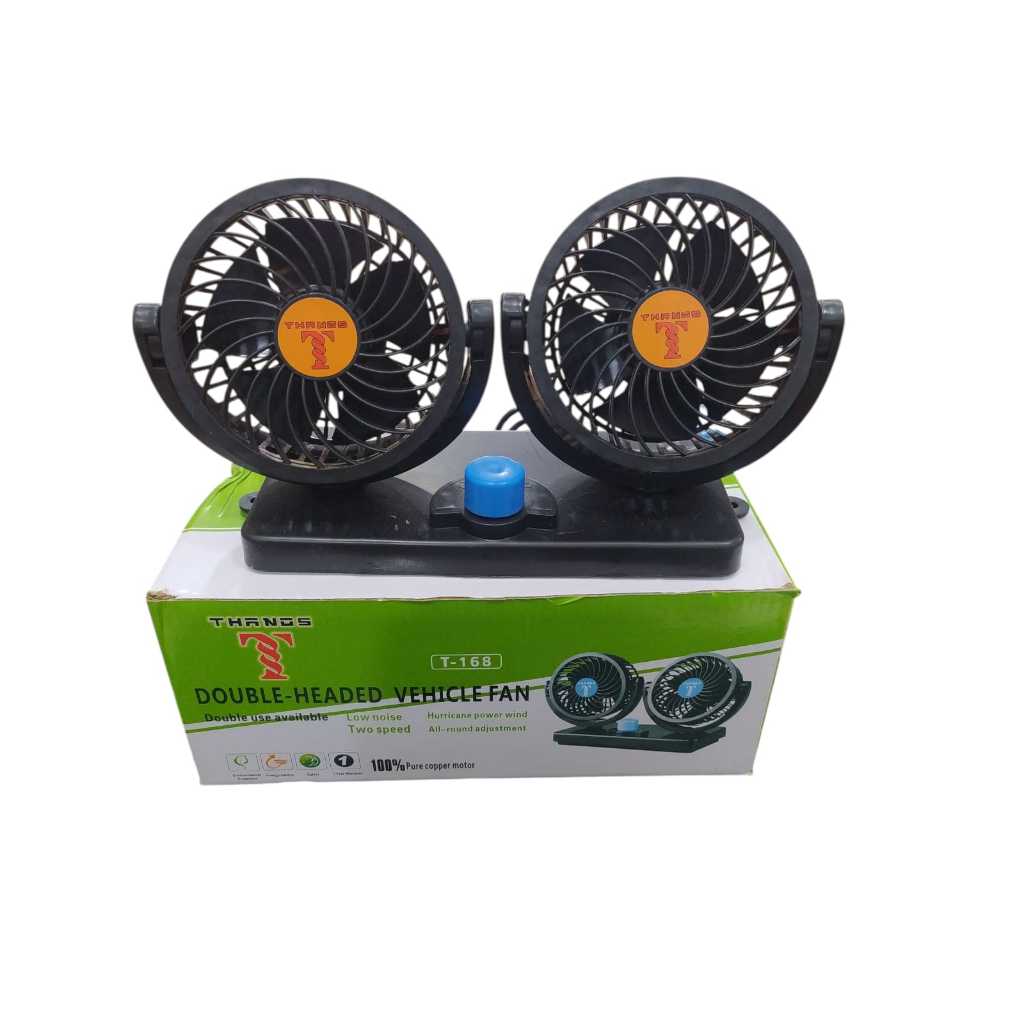 (Pku) Kipas Angin Mobil Double Headed Fan Kipas Ganda Kecil Small 12V Thanos