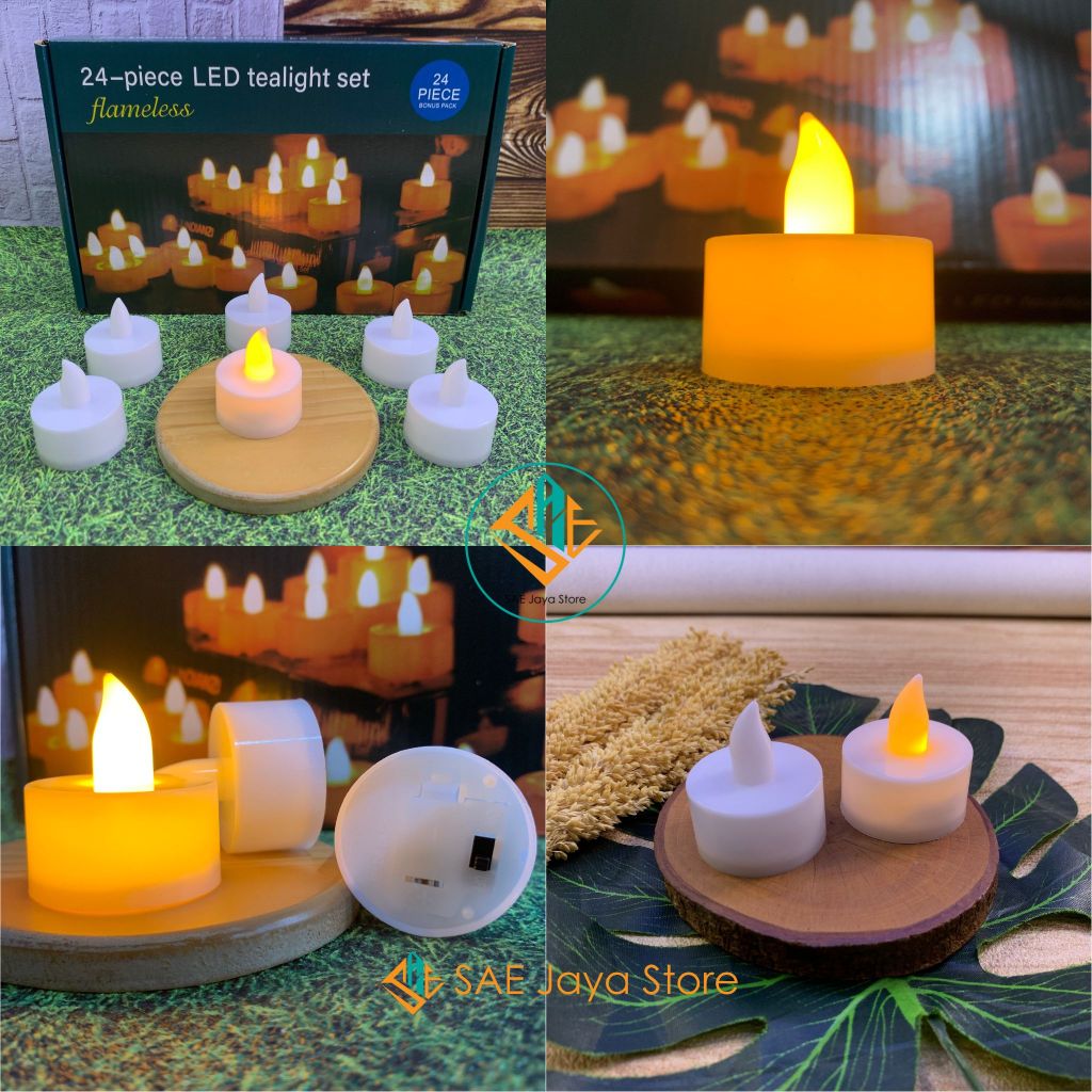 LED TEALIGHT CANDLE ELEKTRIK / LAMPU LILIN MINI ELEKTRIK / LILIN LED PUTIH / LILIN KECIL DEKORASI