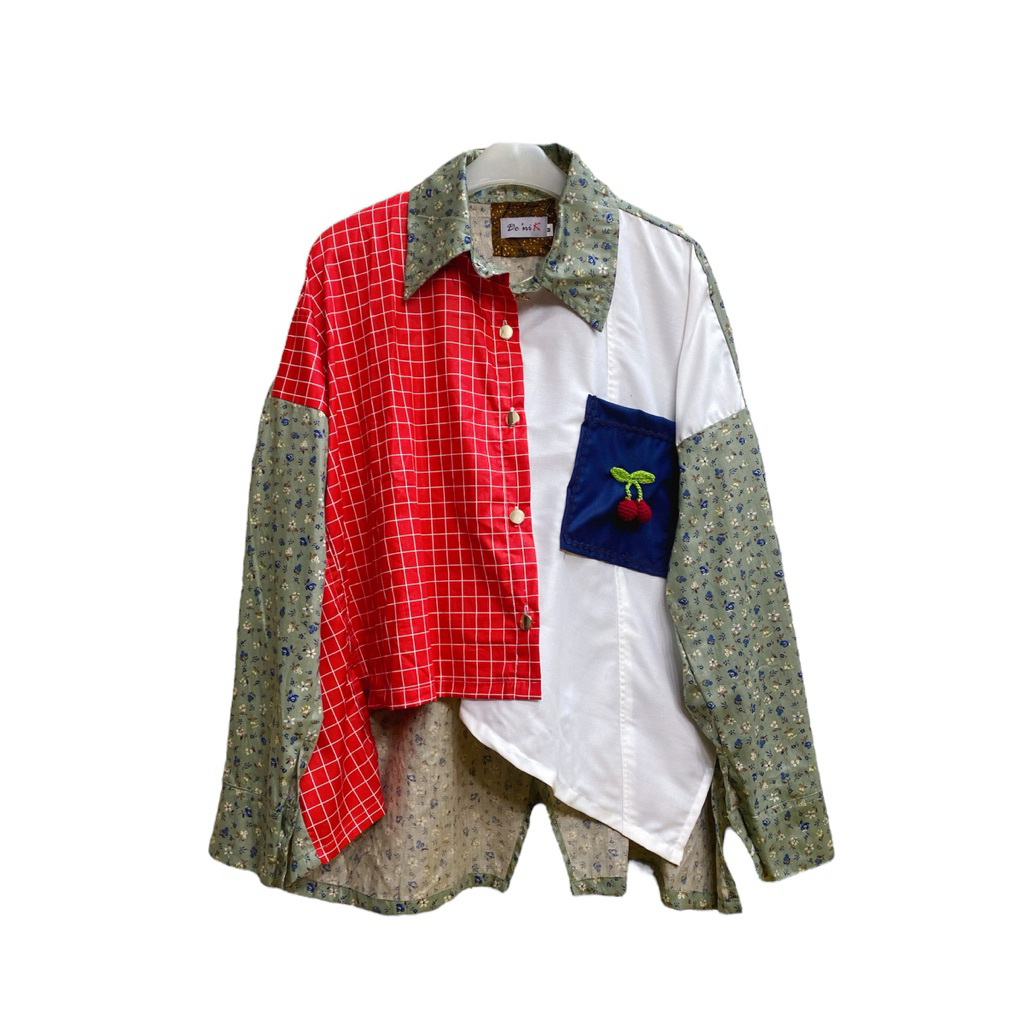 DENIK DAILY/TOP ORIGAMI CERY/ATASAN/BLOUSE/ROK PAYUNG KOTAK