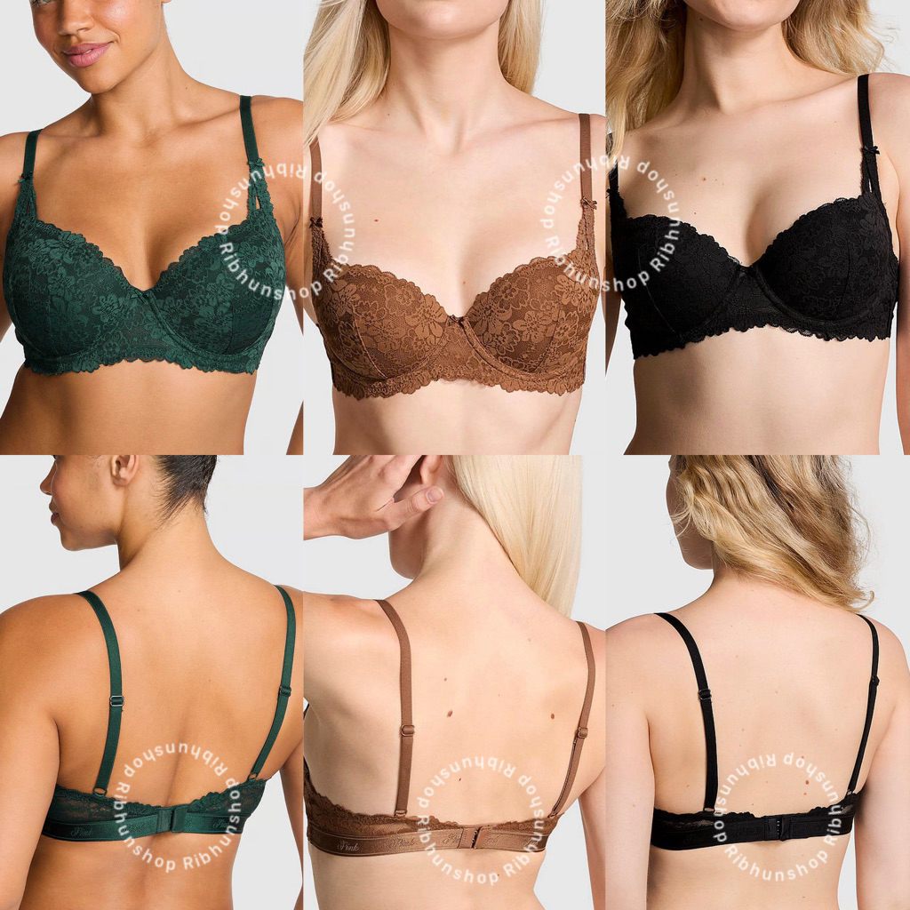 PINK By Victoria Secret Original Bra Lightly Lined Balconette No Push Up Size 32A 32B 32C 34A 34B 34