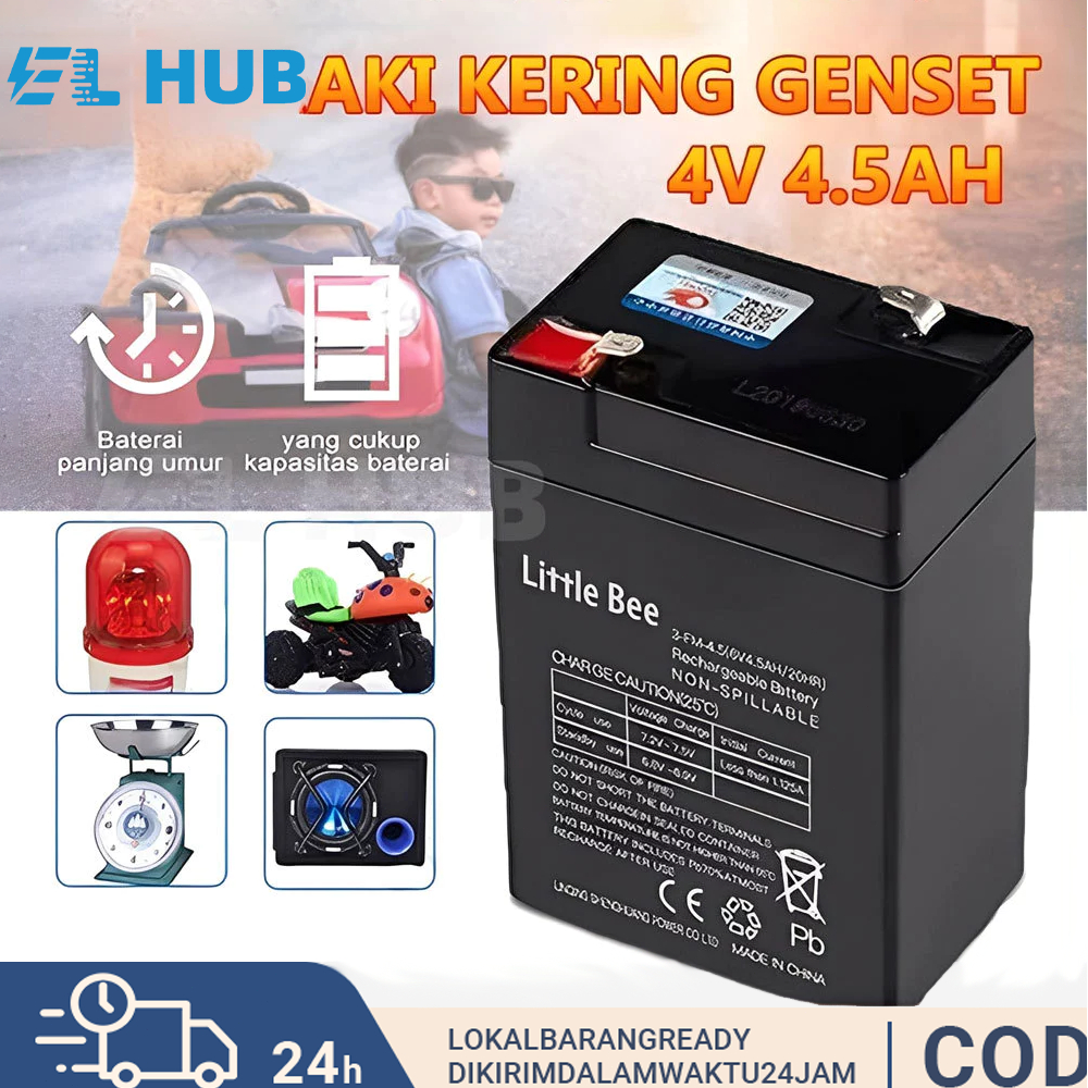 Baterai Aki Kering 6V 4,5Ah +level baterai / 6v 12ah Baterai UPS Battery Lampu Emergency/Aki Kering 