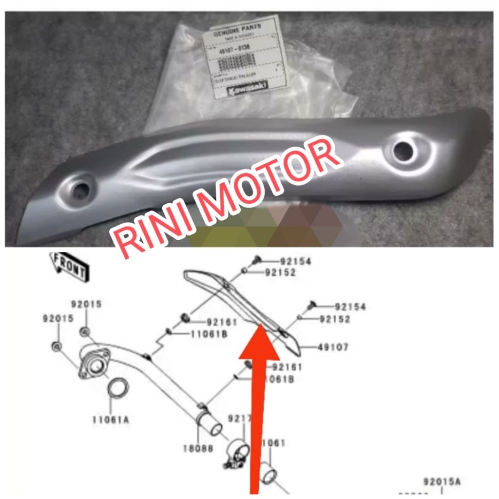 tutup leher knalpot cover knalpot KLX 150 S dan Dtracker lama original