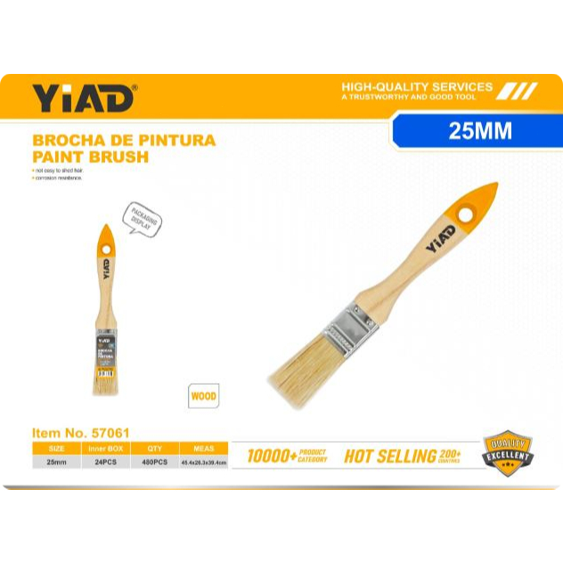 YiAD Kayu Kuas Cat Tembok Dinding / Plafon Asli Tembok Dinding Plafon Gypsum GRC dll