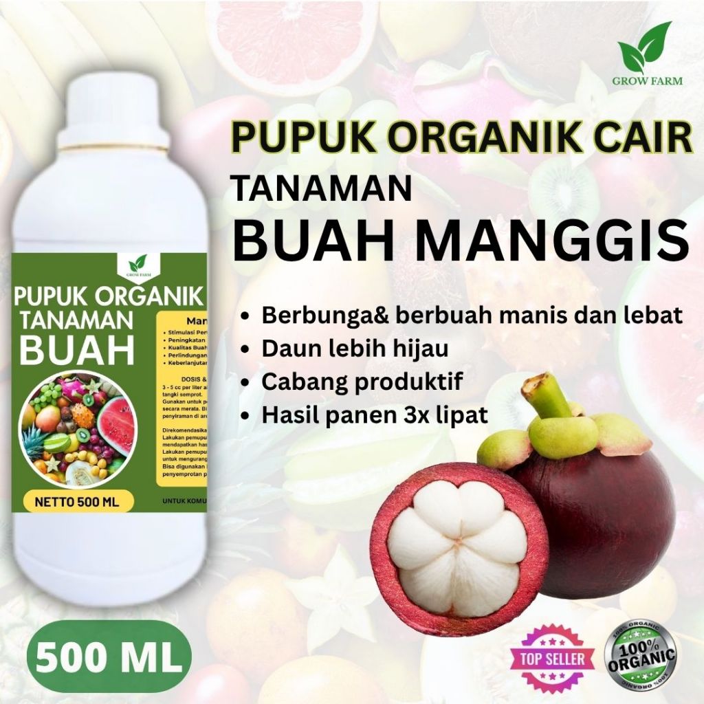 Pupuk Buah Manggis 500 ML /Pupuk Booster Manggis Cepat Berbuah Lebat/Pupuk Cair Manggis