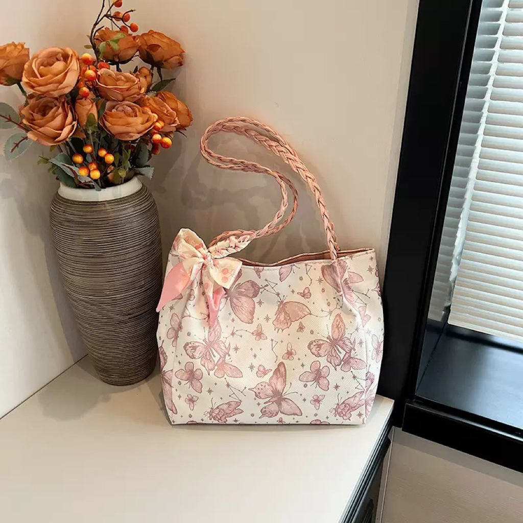 tas bahu import tali kepang kekinian