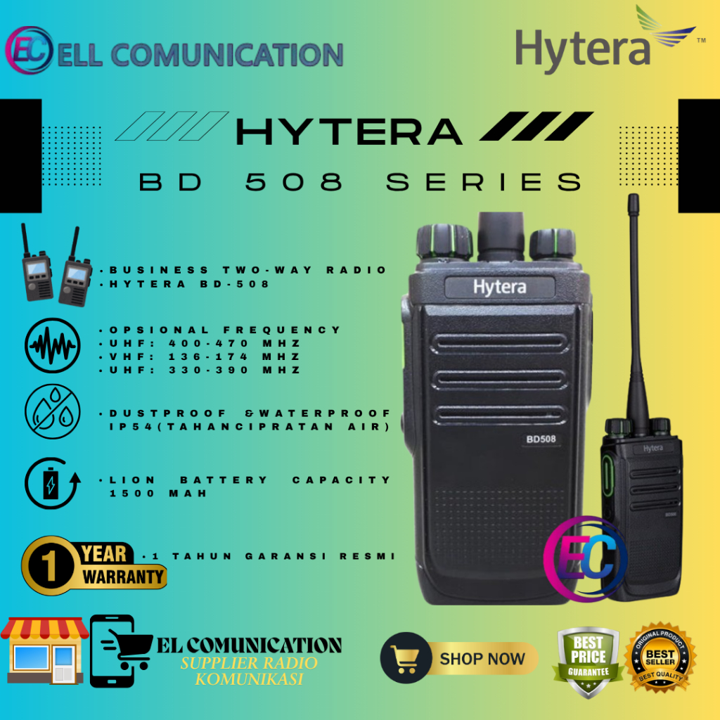 HT Hytera BD508 VHF Digital Analog ORIGINAL Baru Garansi BD 508 GARANSI RESMI 1 Tahun