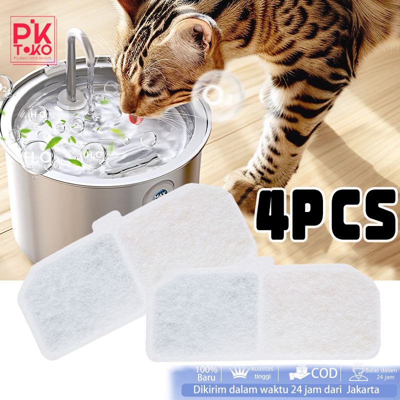 4Pcs Filter Refill Dispenser Kucing Saringan Water Fountain Kucing Water Fountain Filter Pet Water F