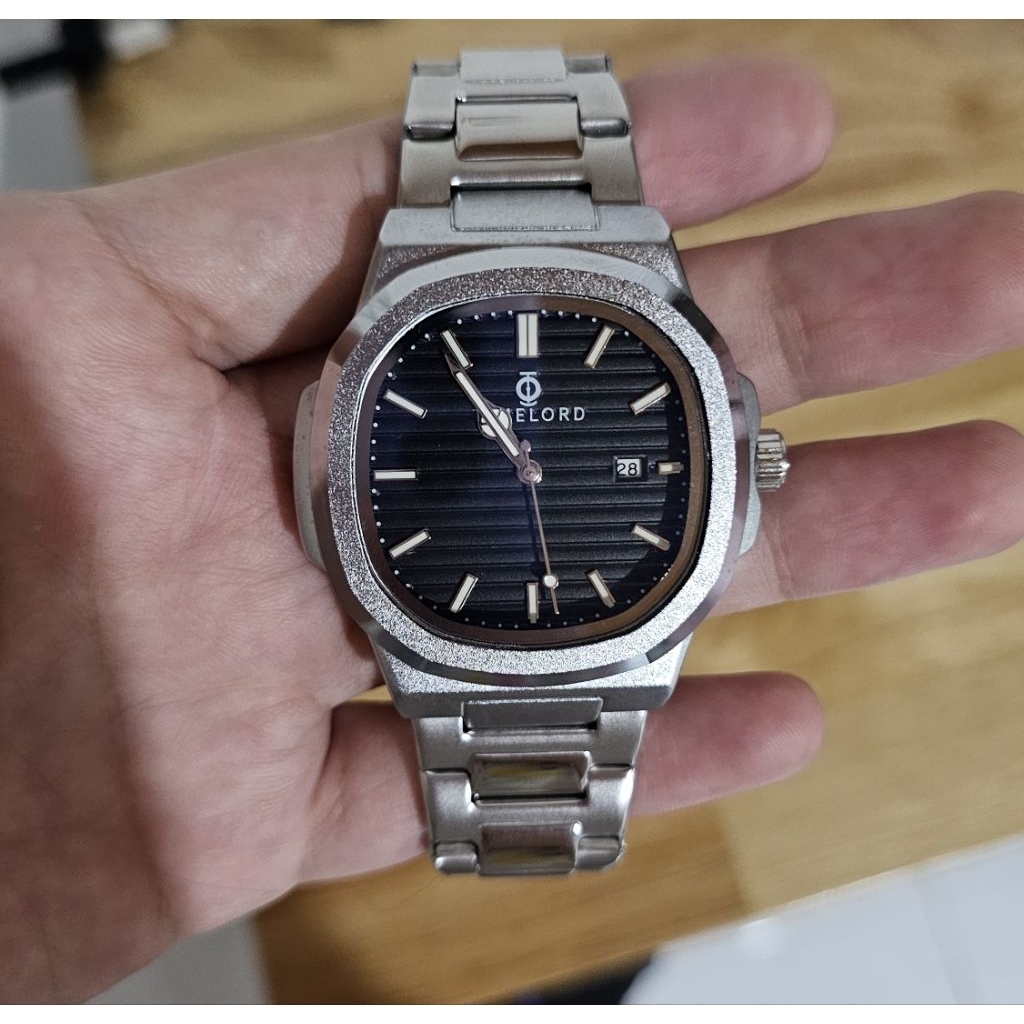 Timelord jam tangan pria kaca safir watches stainles steel (Preloved)