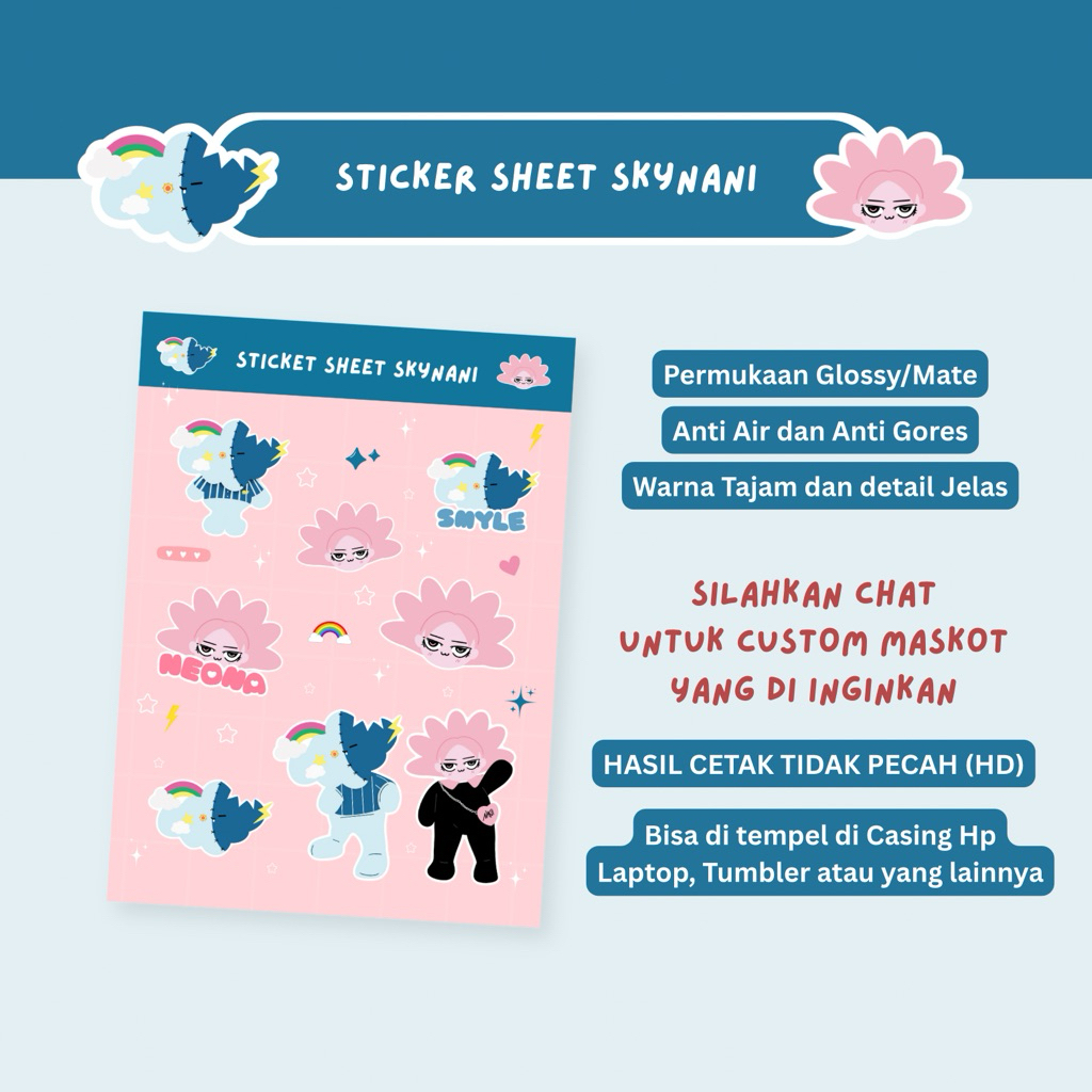 Sticker Sheet Skynani - Smyle Neona Dekorasi Sticker GMMTV Cute - Sticker Thaientu Thailand - GMMTV 