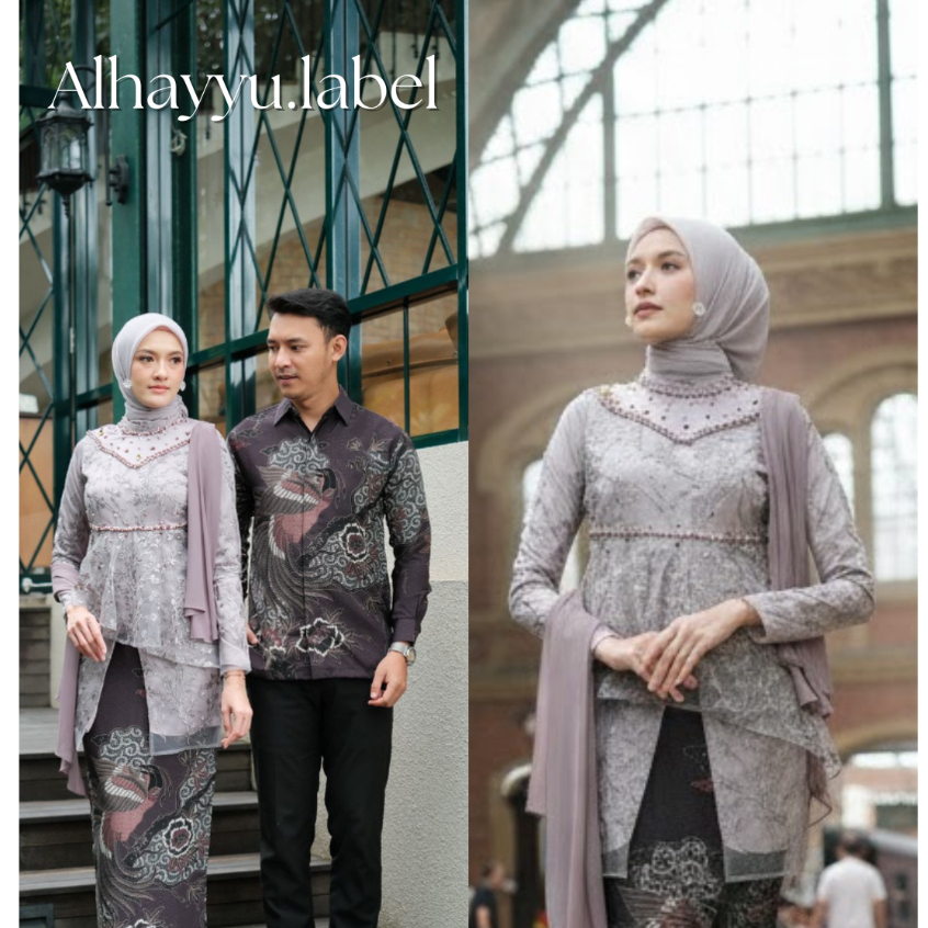 Kebaya Couple Modern Kaluna Set Kebaya Tunik dan Batik Couple Terbaru untuk Wisuda, Lamaran, dan Kon