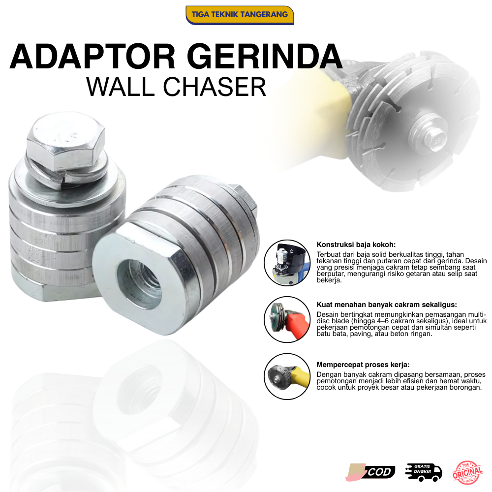 Ring adaptor gerinda wall chaser - Adaptor gerinda ke wall chaser untuk Mesin Bobok Tembok Beton