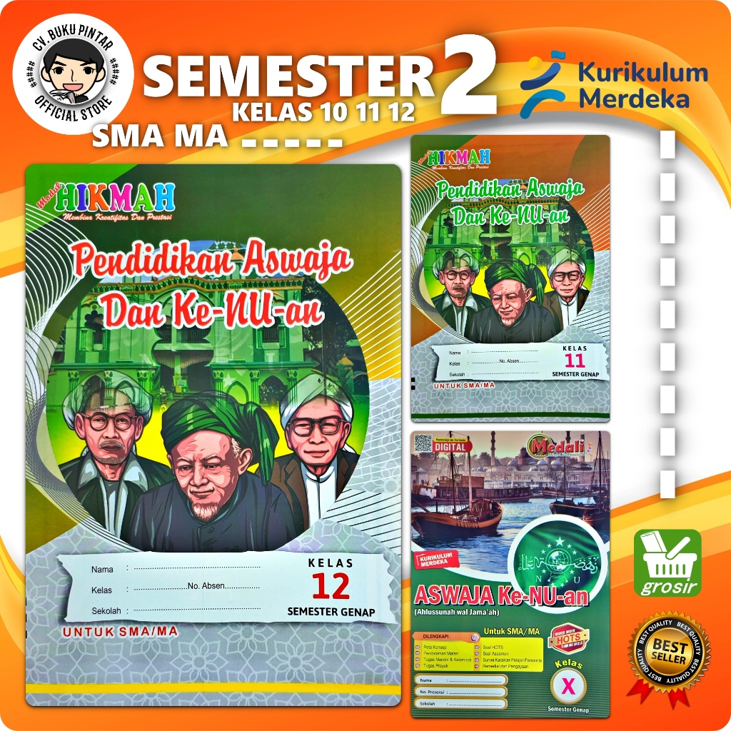 LKS ASWAJA KE-NU-AN MA KELAS 10 11 12 SEMESTER 1 & 2 | HIKMAH - MEDALI