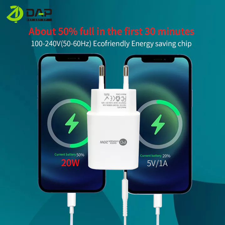 Batok DAP D-AP3 USB C PD20W Fast Charging Kepala Charger DAP USB C D-AP3 Original