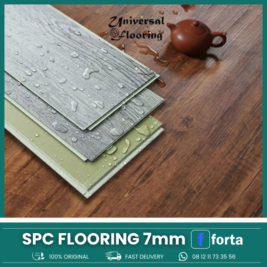 LANTAI SPC FORTAA 7mm Lantai SPC Click | Lantai Motif Kayu Harga Per Box