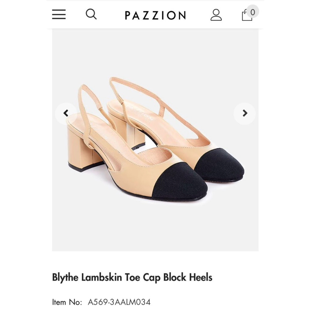 Pazzion Blythe Lambskin Toe Cap Block Heels Preloved