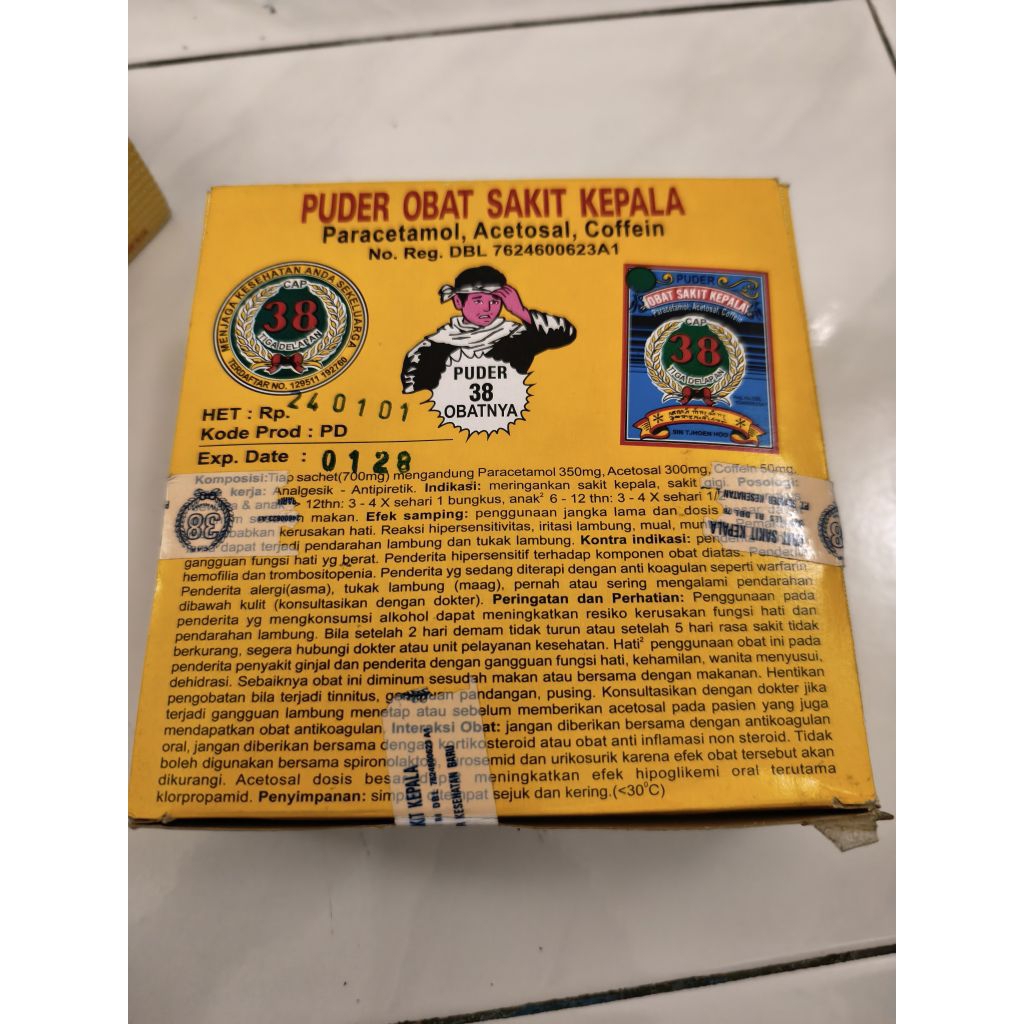 Puyer 38 Obat Sakit Kepala