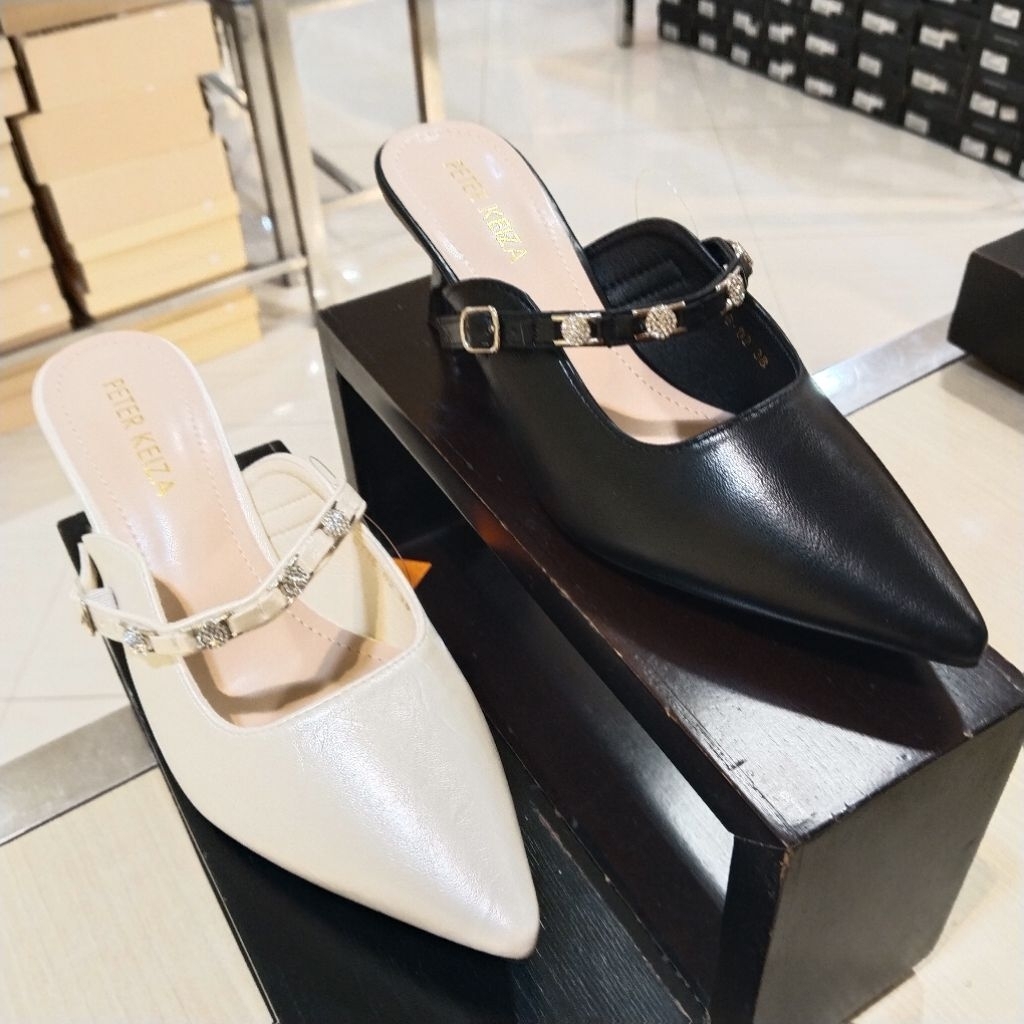 PETER KEIZA‼️ sandal selop wanita hak 7cm mewah