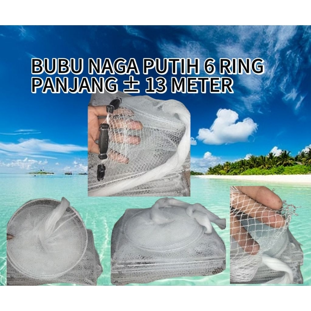 BUBU NAGA PUTIH 6 RING BAHAN PE PANJANG -+ 13 METER