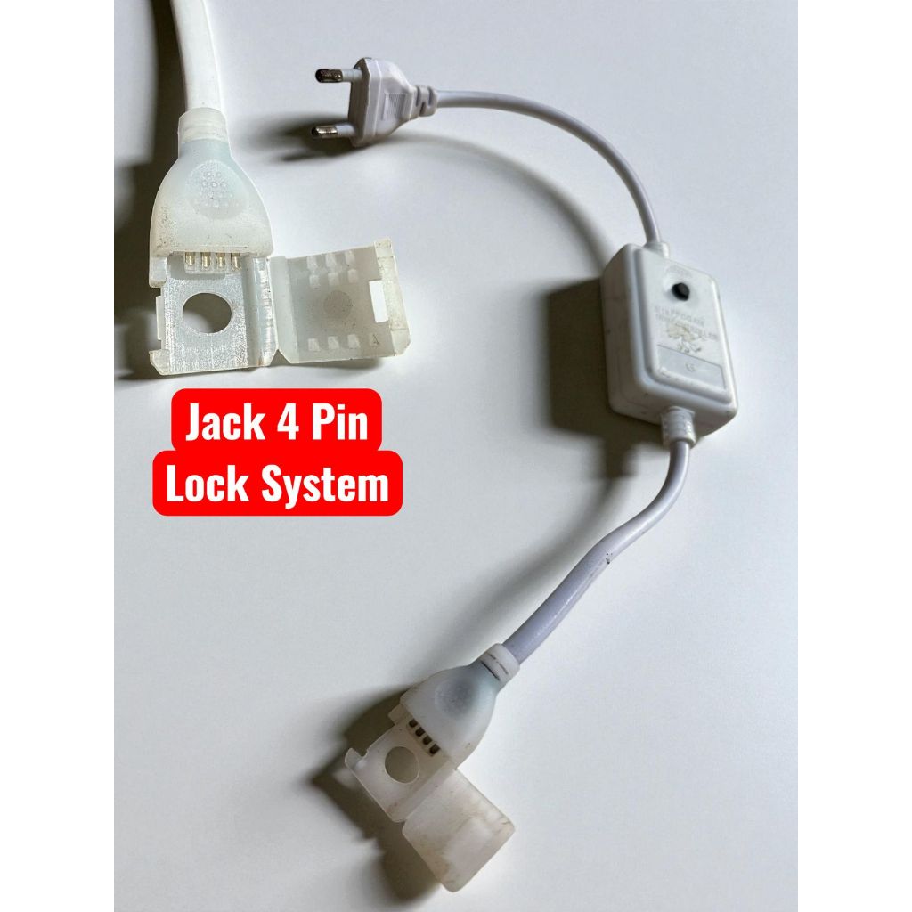 Soket Lampu Selang Rgb Led 5050 4P 4 PIN JEPIT Colokan Flaser Rope 4 Pin 4 Jalur Jepit CODE 11
