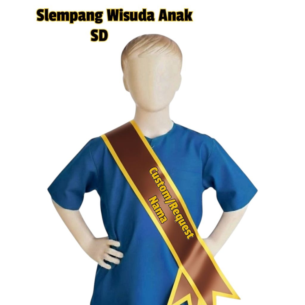 SLEMPANG WISUDA ANAK SD CUSTOM/REQUEST NAMA BORDIR