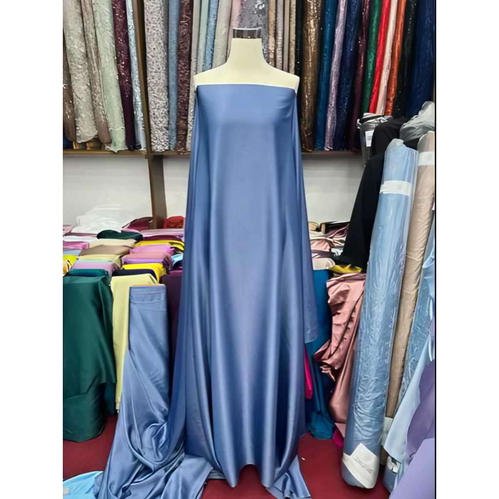 Kain satin silk premium/ bahan satin meteran/bahan bridesmaid tebal halus dan jatuh Premium Murah