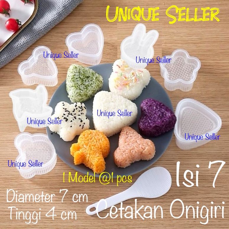[Isi7] Cetakan Nasi Bento Onigiri Puding Kue Putu Ayu Bolu Ketan Hati Kembang 7 cm isi 7 Model