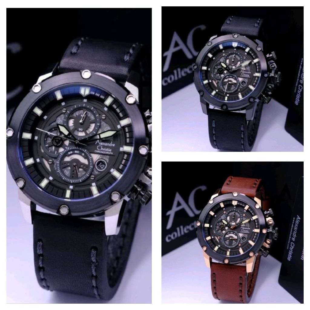 Alexandre Christie pria AC 6564 MC Original chronograph AC6564 MC garansi resmi