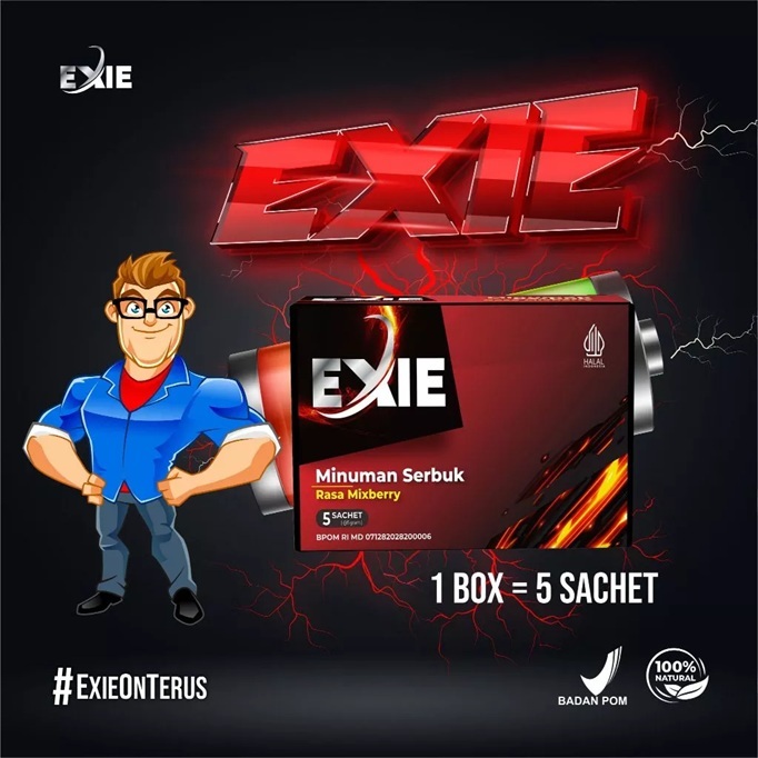 Exie Kapsul Stamina Pria: Panax Ginseng, Tongkat Ali - Original BPOM