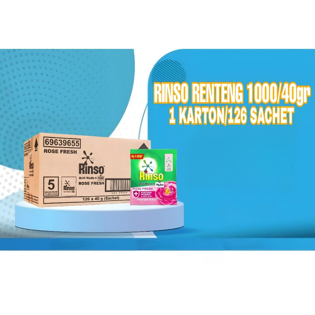 1 Dus Rinso Bubuk PK 1000an 40gr ( Isi 126 Sachet )