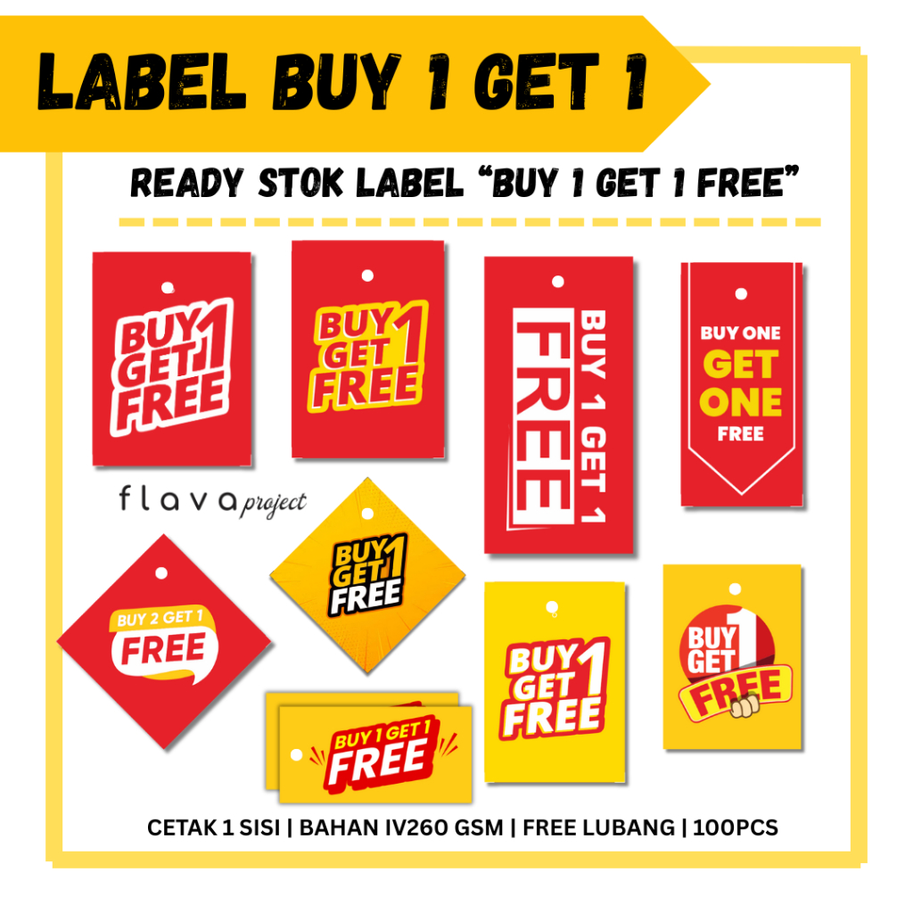 HANG TAG SALE  Buy 1 get 1 - hangtag - label tag - bandrol merk - gantungan baju - gantungan kertas 