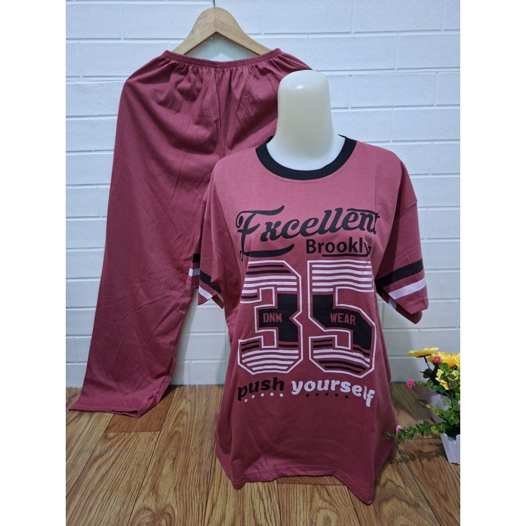 Setelan Wanita Viral Terbaru Bahan Kaos / Setelan Angka Viral