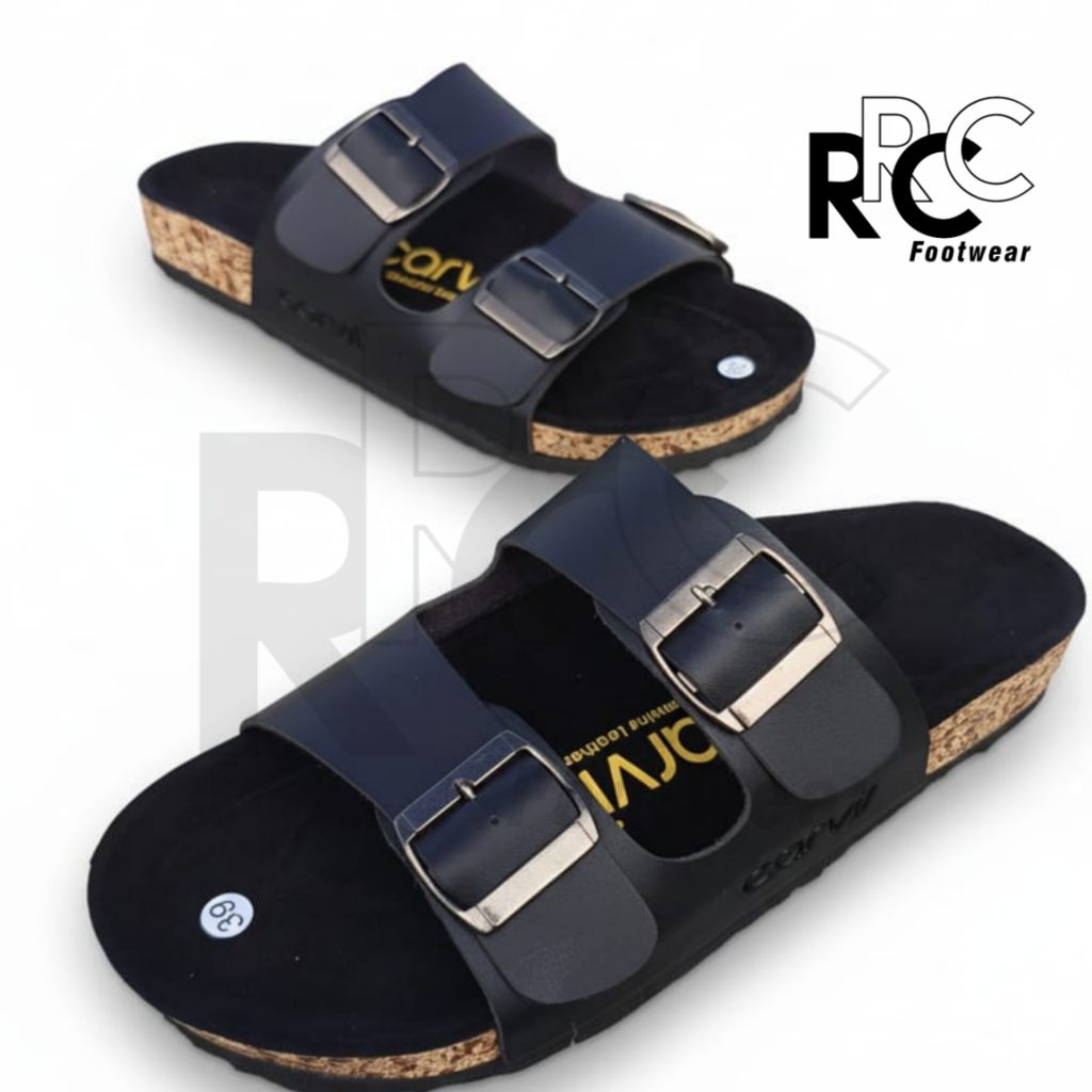 sandal carvil pria original / sandal jepit cowok unisex / sandal jepit kulit carvil hitam / sendal s